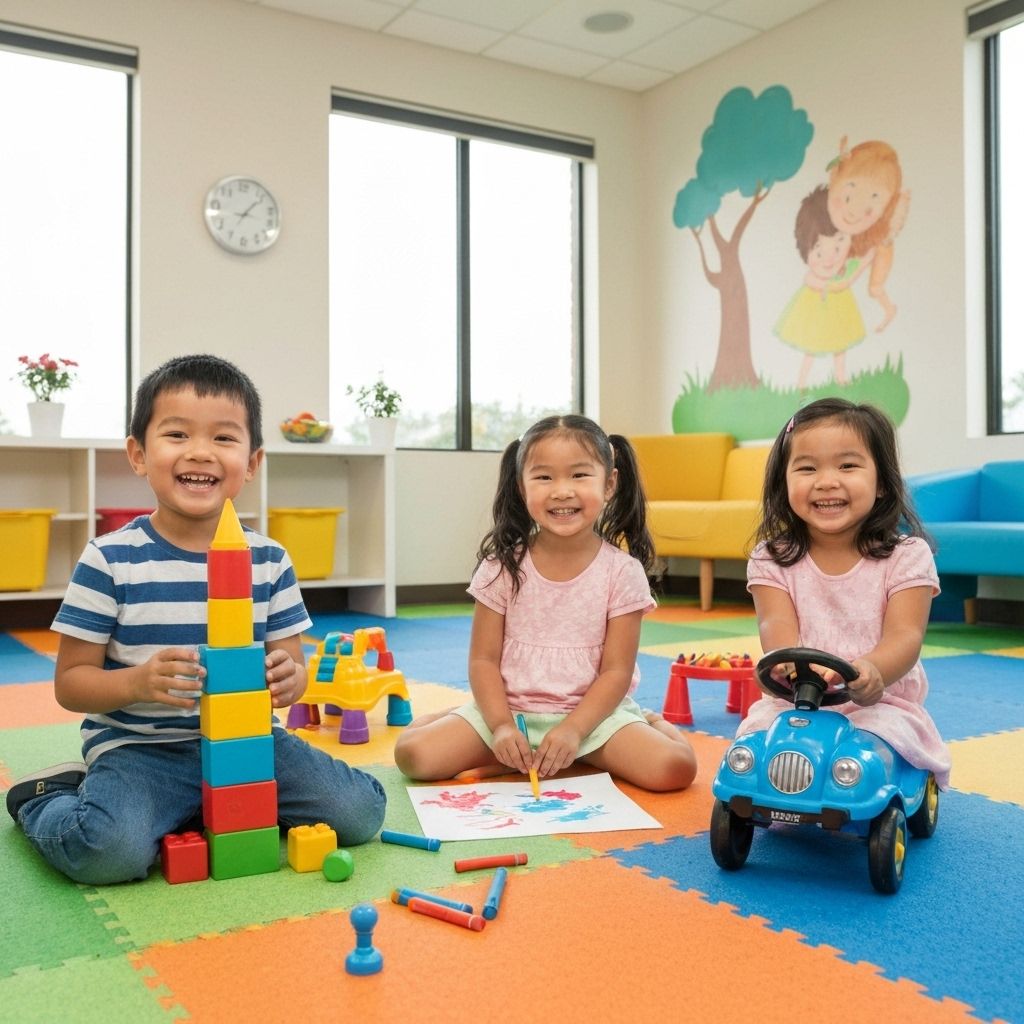 Happy children playing in a welcoming pediatric office environment at Waters Pediatric Center